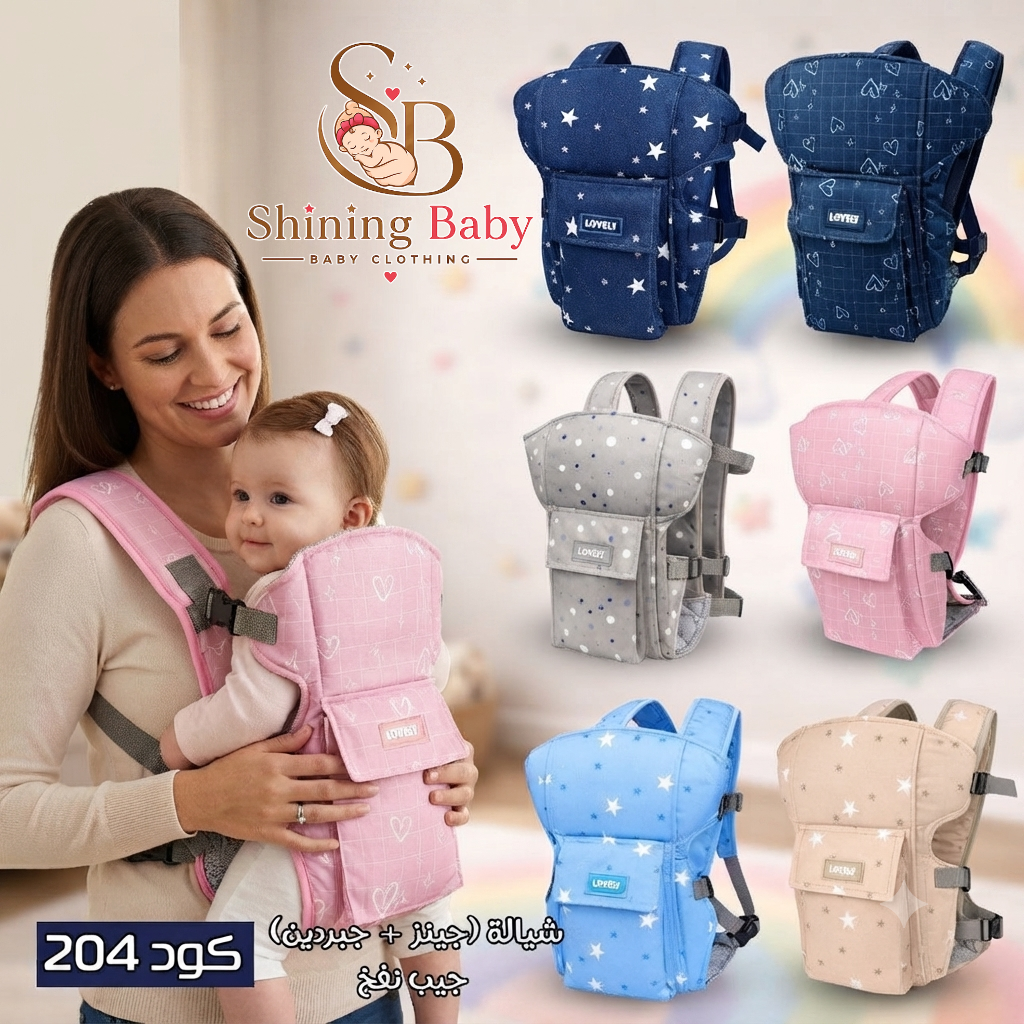 شيالة جينز وجبردين|👶 Denim & Gabardine Baby Carrier