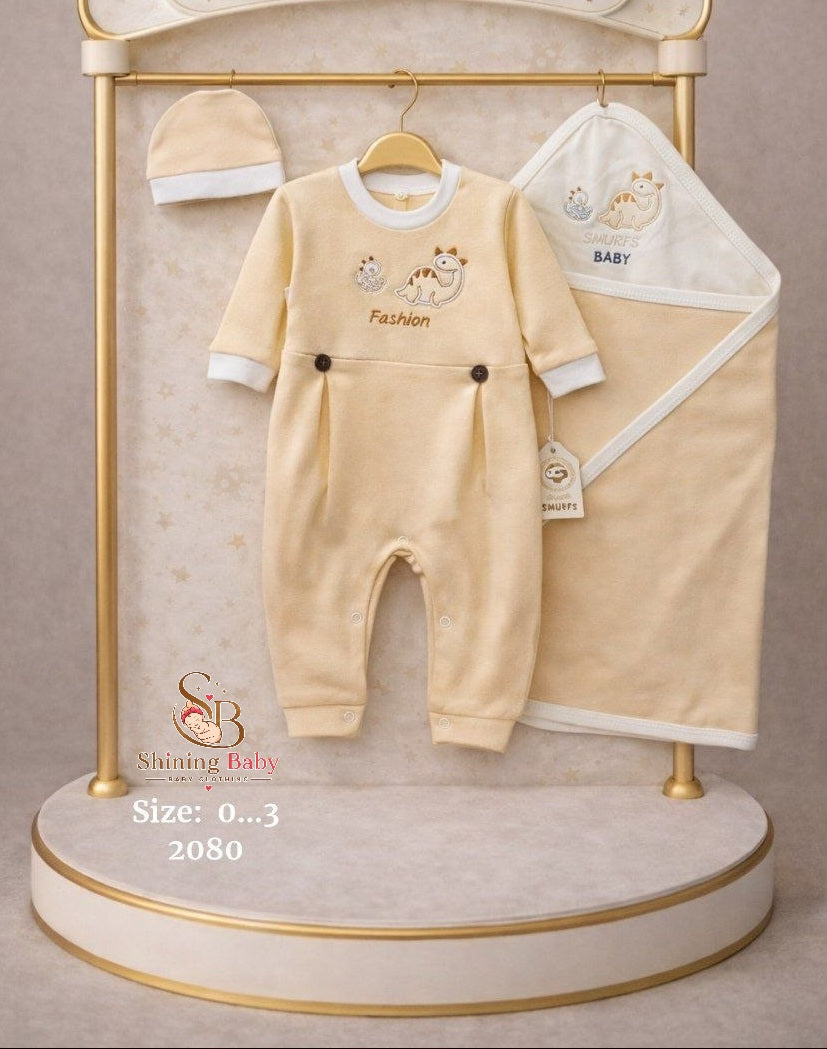 طقم مواليد أنيق 4 قطع|4-Piece Newborn Set👶