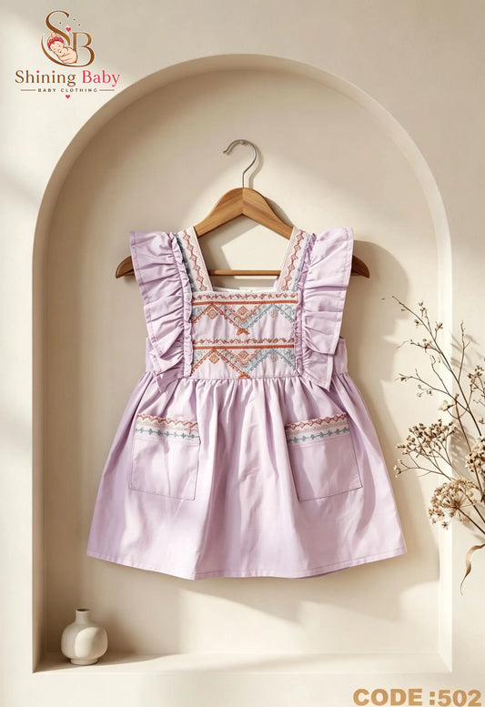 فستان بناتي مطرز Embroidered Girls' Dress👗👶