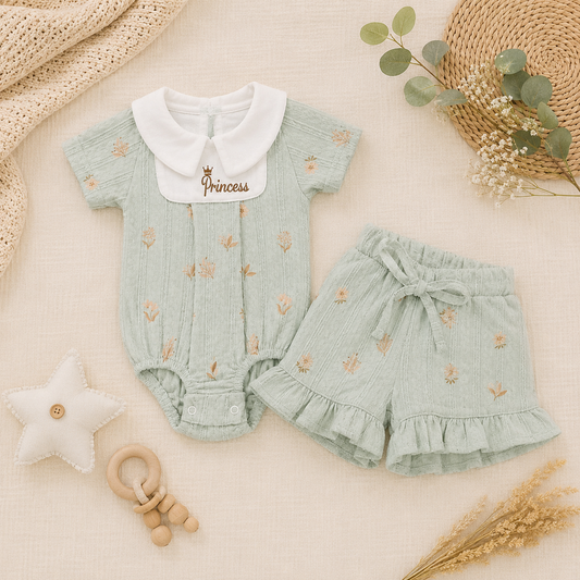طقم شورت كوريشه|Baby Crochet Short Set