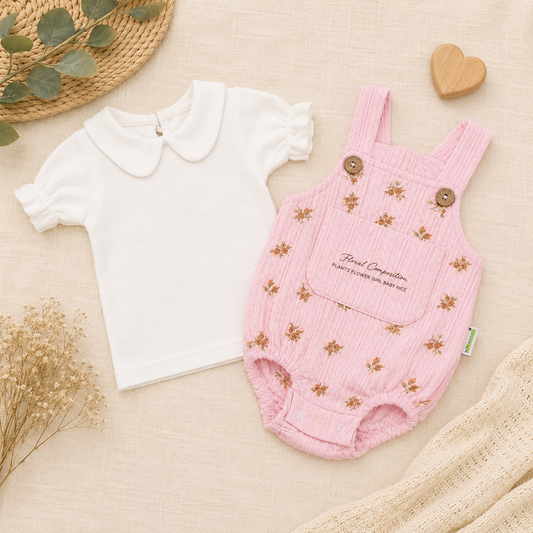 💚سلوبيت شورت كوربشه|💚 Baby Crochet Short Romper Set