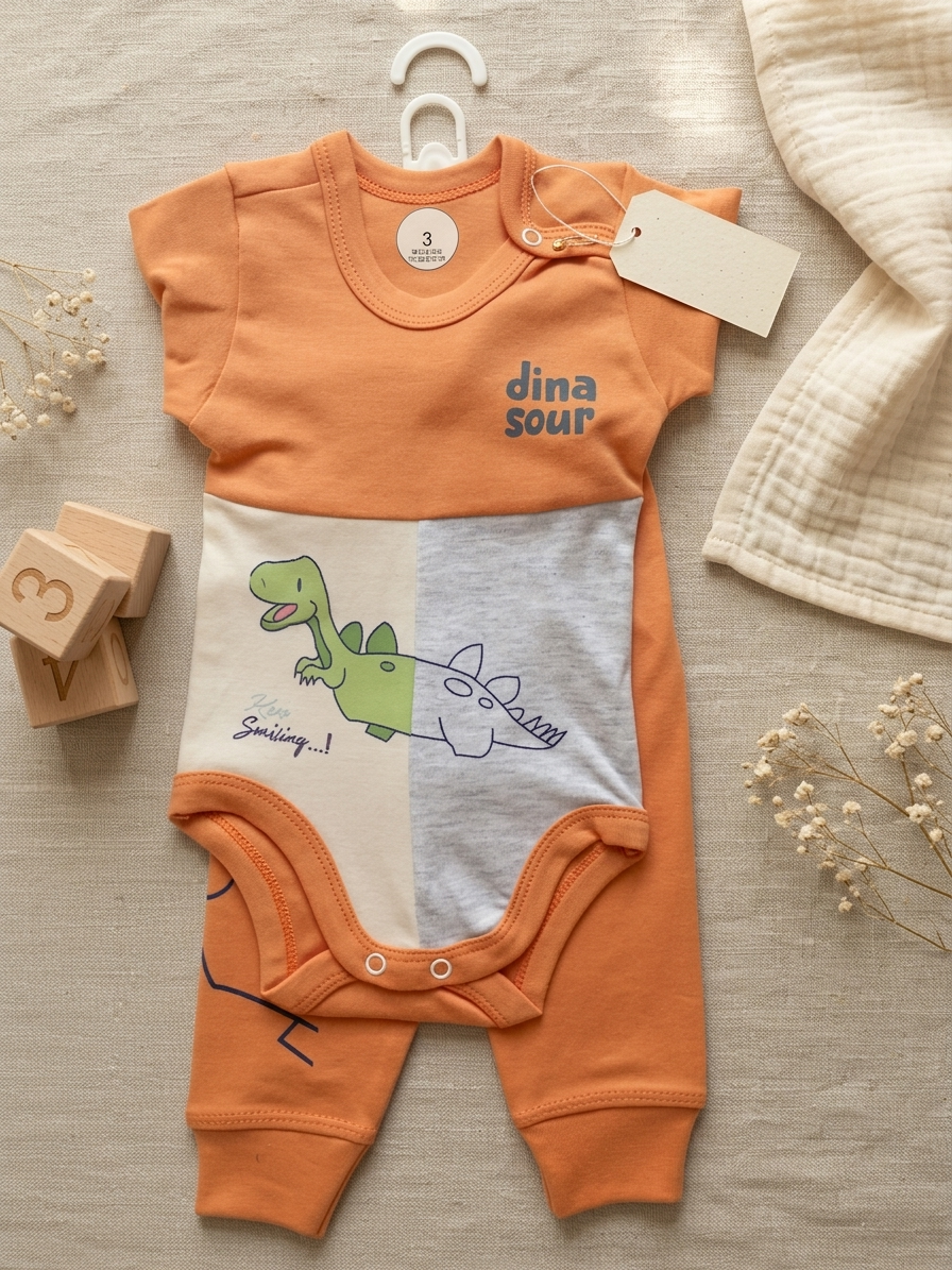 طقم بيجامة كم طويل تمساح|🐊 Kids' Long Sleeve Crocodile Pajama Set