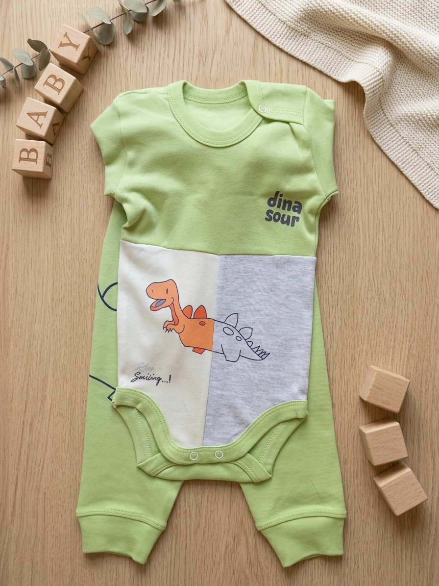 طقم بيجامة كم طويل تمساح|🐊 Kids' Long Sleeve Crocodile Pajama Set