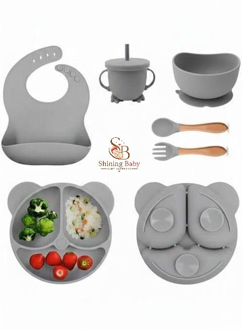🍽️ 6-Piece Baby Silicone Feeding Set|طقم طعام 6 قطع سيليكون