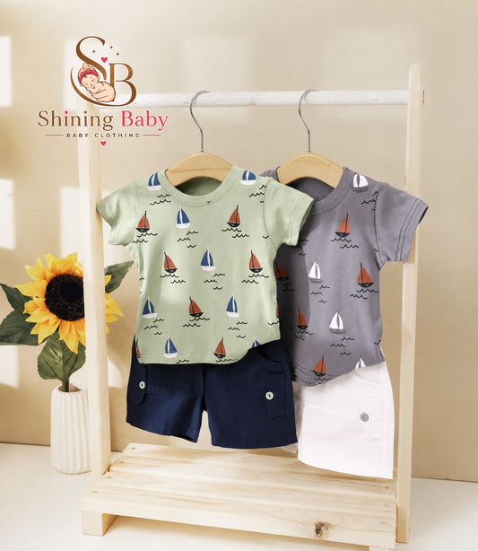 طقم أولادي تيشرت وشورت| Boys' T-Shirt & Shorts Set