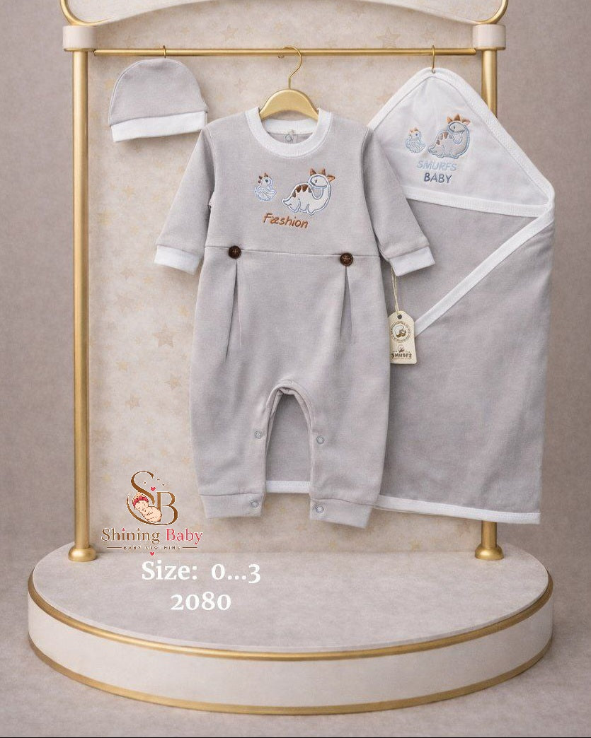 طقم مواليد أنيق 4 قطع|4-Piece Newborn Set👶