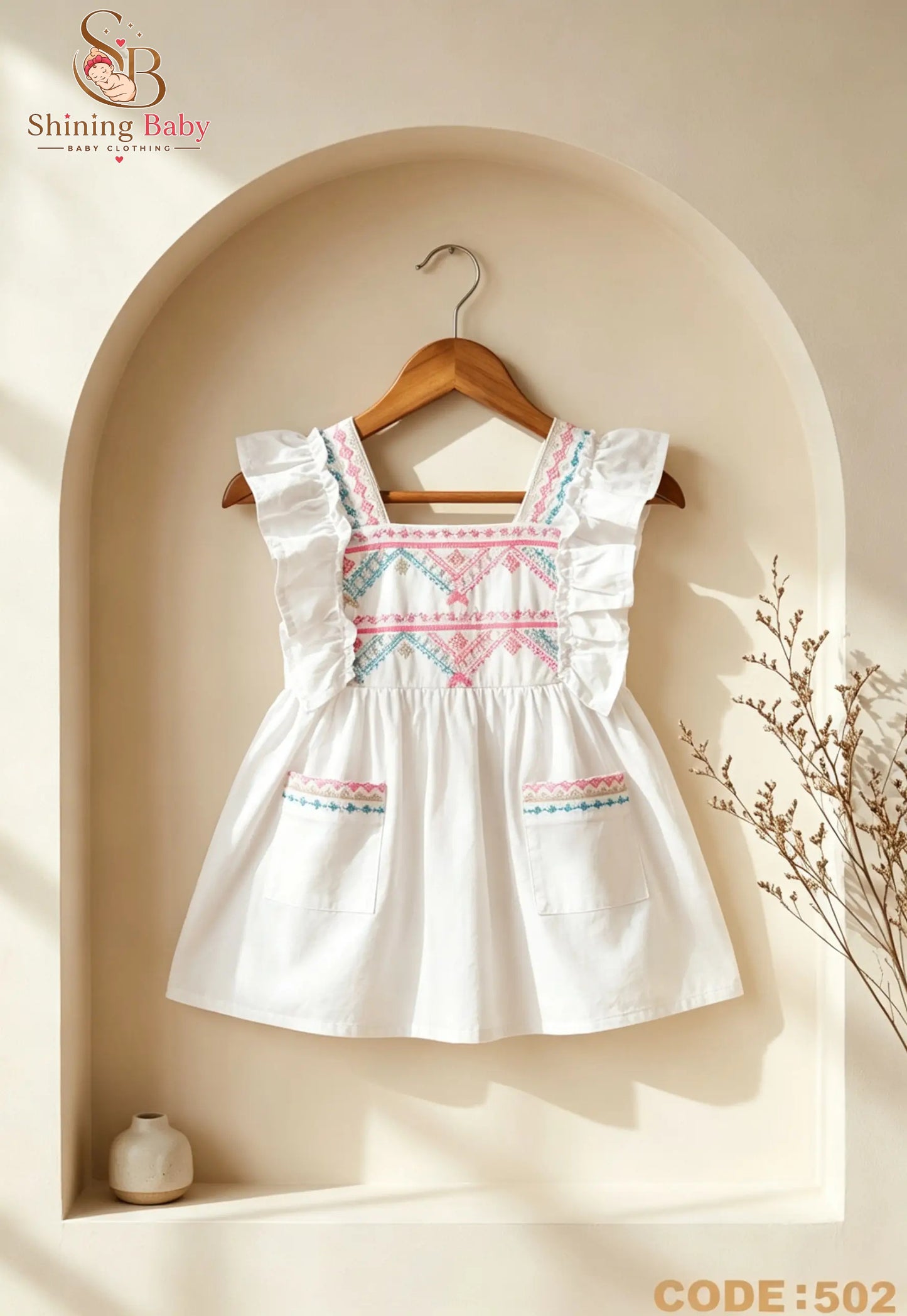 فستان بناتي مطرز  Embroidered Girls' Dress👗👶