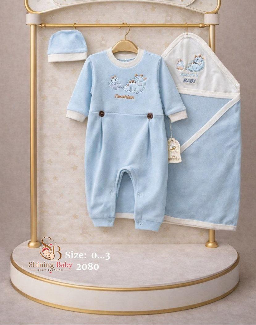 طقم مواليد أنيق 4 قطع|4-Piece Newborn Set👶