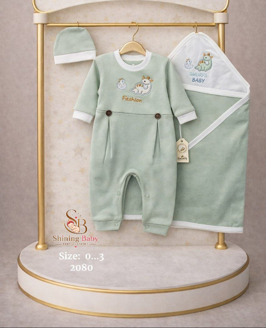 طقم مواليد أنيق 4 قطع|4-Piece Newborn Set👶