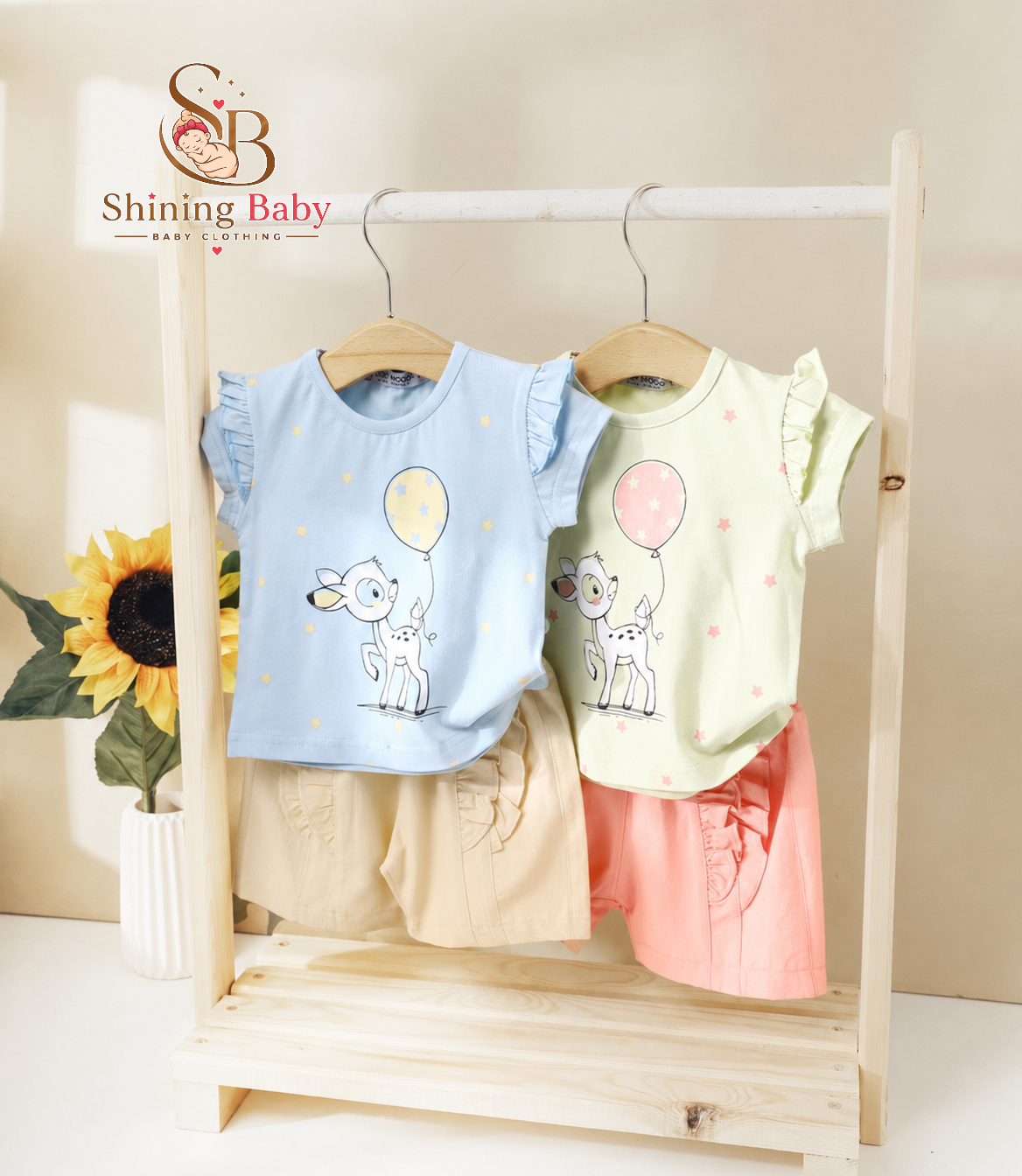 قطم بناتي تيشيرت وشورت|Girls' T-Shirt & Shorts Set